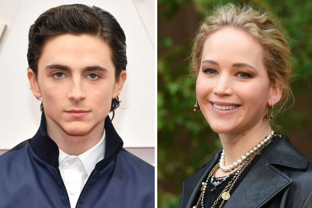 Jennifer Lawrence admires Timothée Chalamet, describing him as both incredibly talented and attractive.